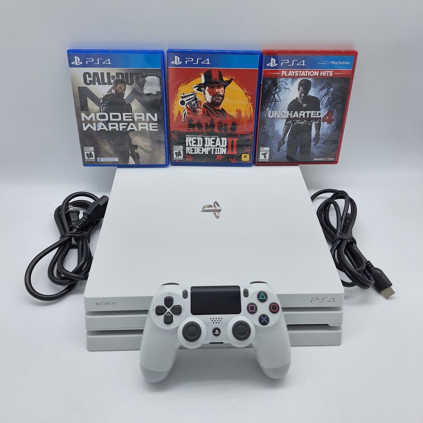 Sony PlayStation 4 PS4 Pro 1TB Glacier White Console Gaming System CUH-7200