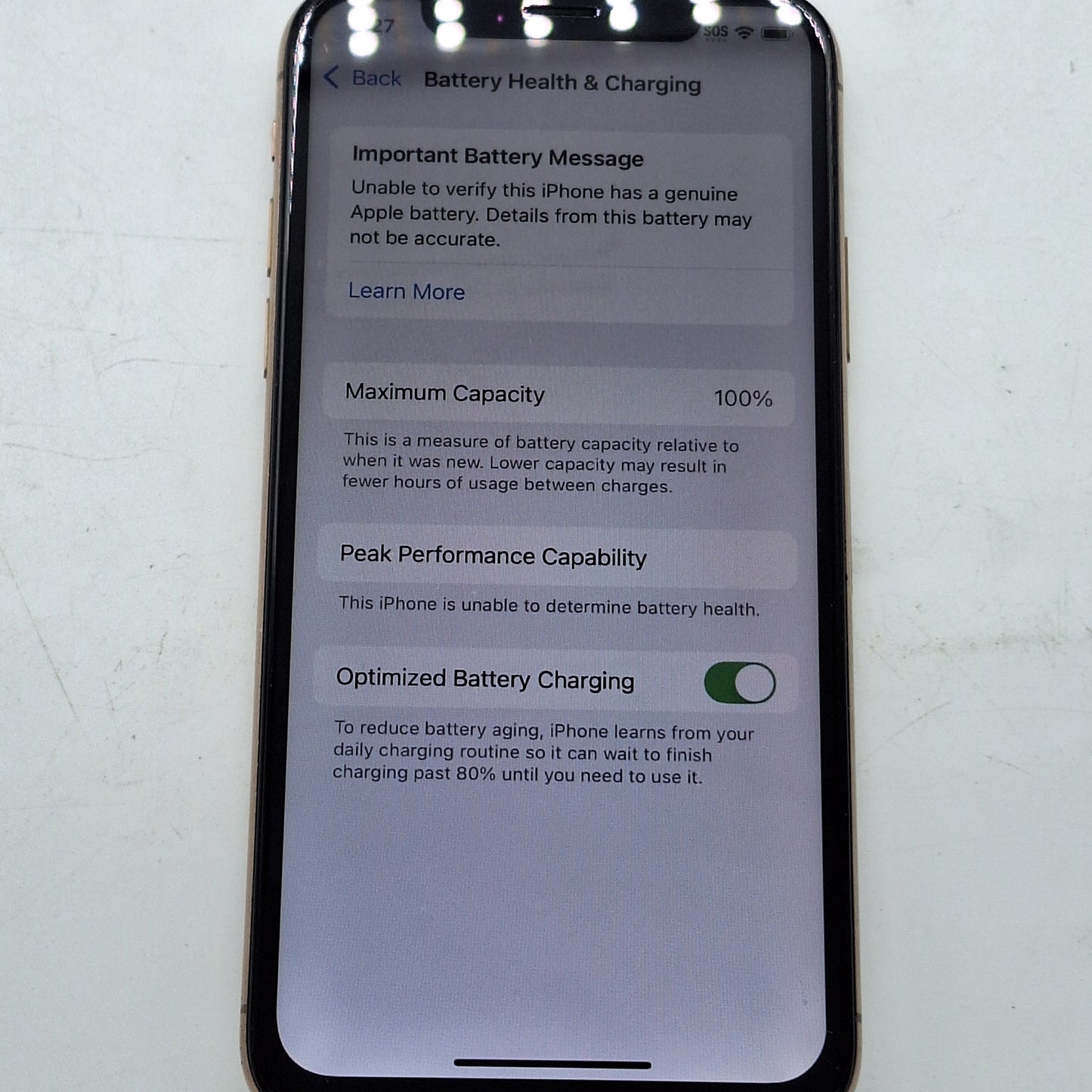 Unlocked Apple iPhone XS 64GB 18.5 MT962VC/A New non genuine Battery