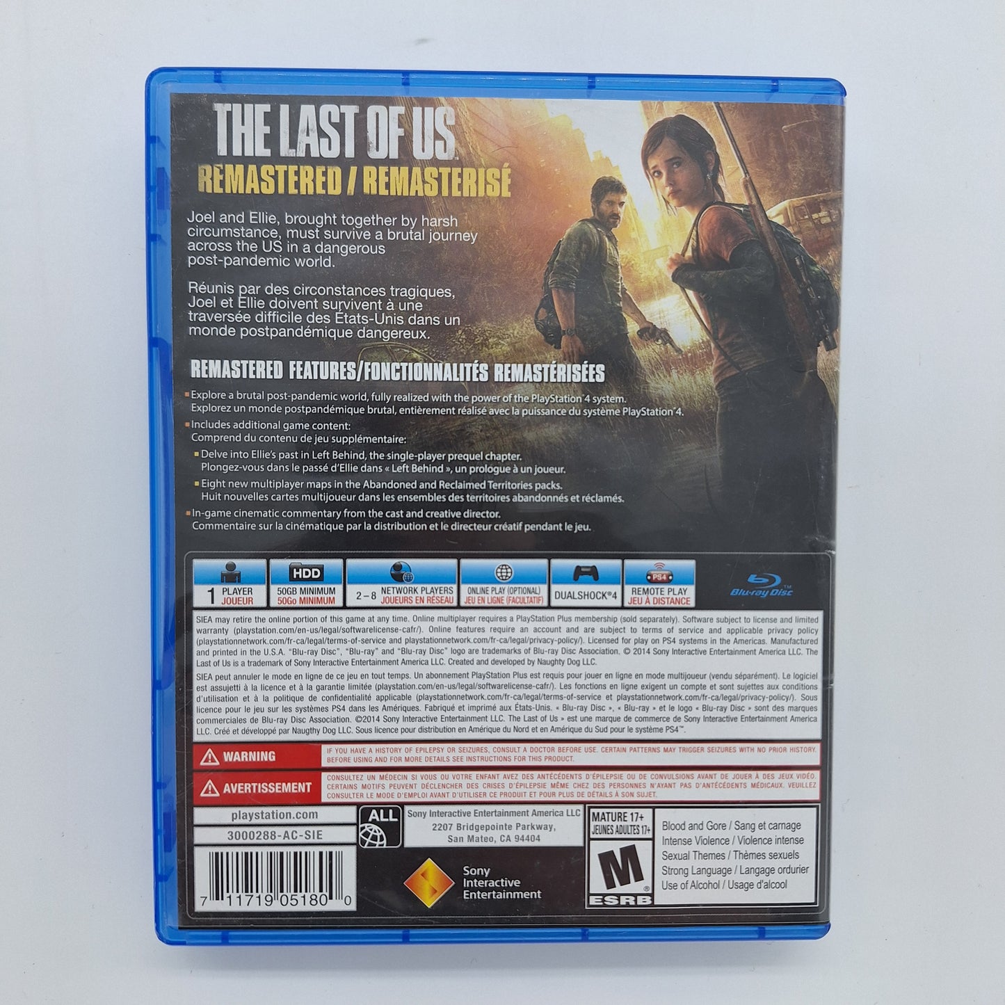 The Last of Us Remastered (Sony PlayStation 4 PS4, 2014)